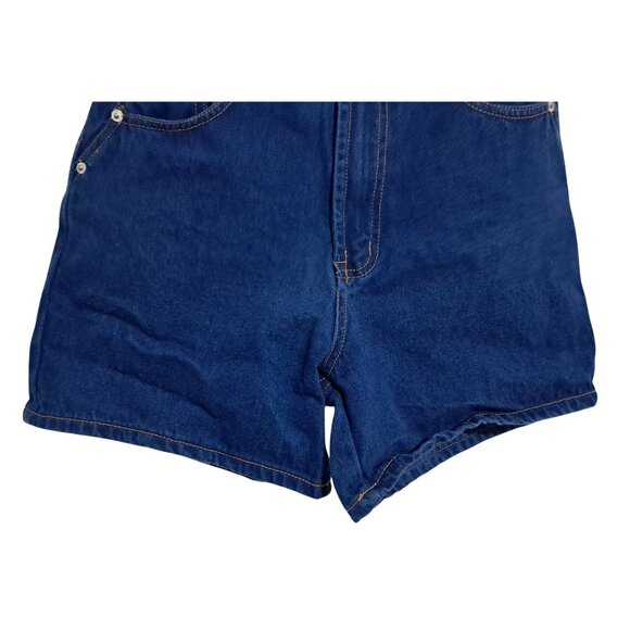 Vintage 90s High-Waist Denim Shorts By No Excuses  Size 9/10 100% Cotton Indigo - Picture 7 of 11